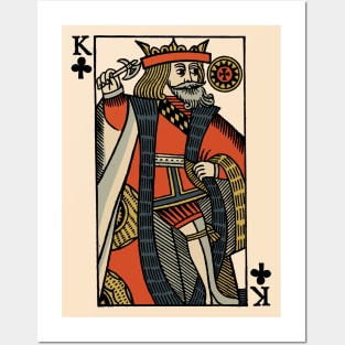 Original Standard Character of Playing Card King of Clubs Posters and Art